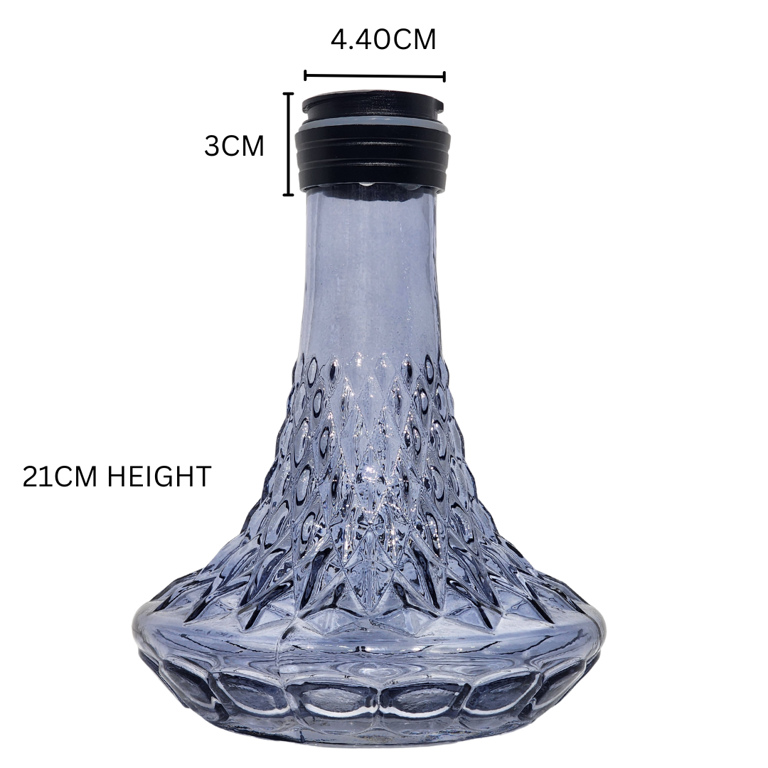 Glass hookah bottle, water shisha glass base, hookah bowl, popular spare bowl for shisha, glass hukka, diamond shape glass base, brass hookah bottle